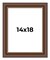 14x18 Traditional Brown Picture Frame - UV Acrylic, Foam Board Backing, Hanging Hardware